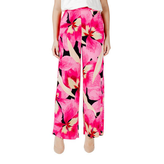 Solo pantaloni casual in viscosa rosa