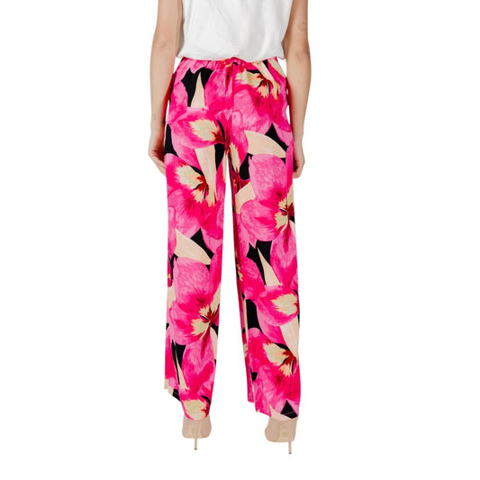Solo pantaloni casual in viscosa rosa