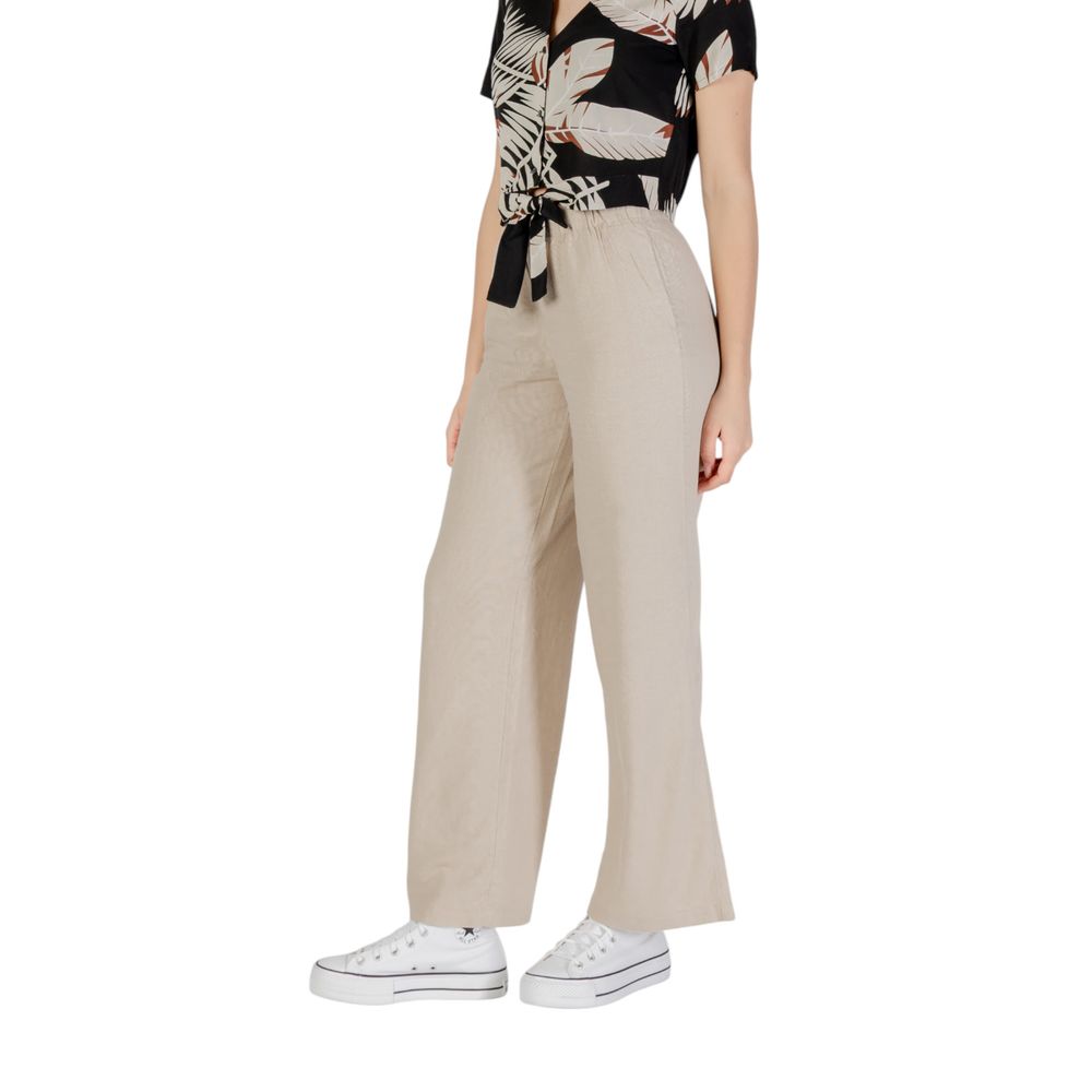 Solo pantaloni casual in lino beige