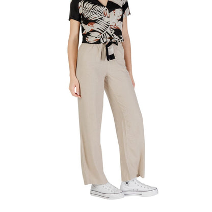 Solo pantaloni casual in lino beige