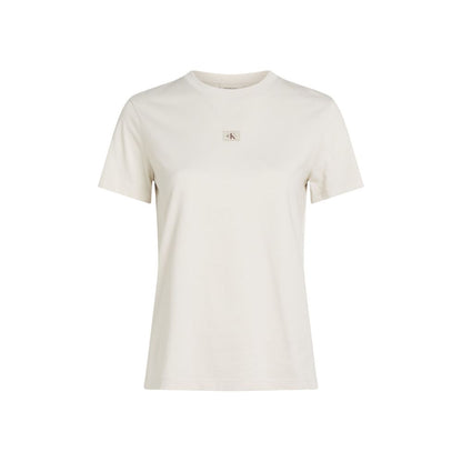Maglietta beige in cotone riciclato Calvin Klein Jeans