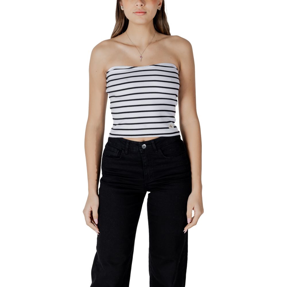 Top bianco in cotone riciclato Calvin Klein Jeans