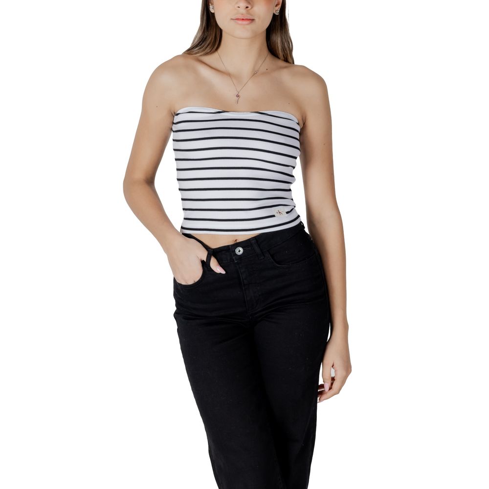 Top bianco in cotone riciclato Calvin Klein Jeans