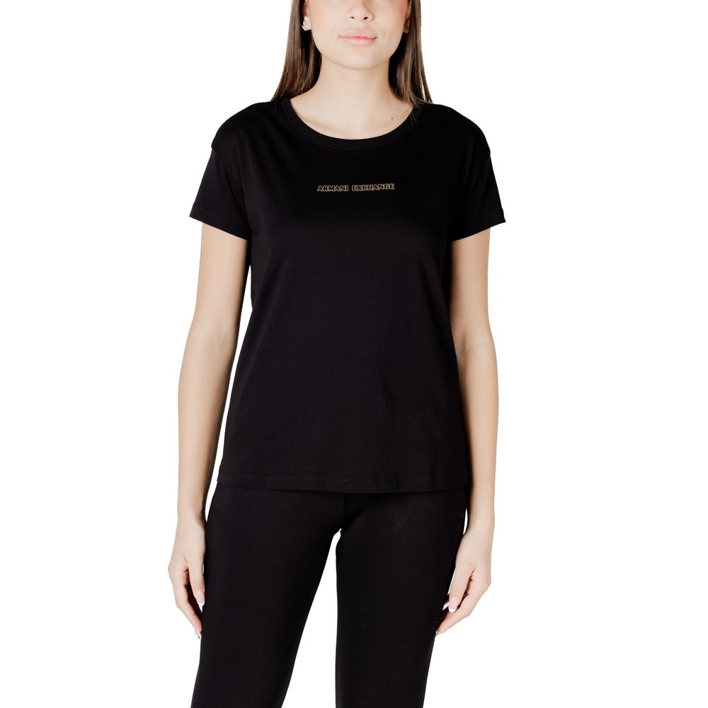 T-shirt nera in cotone Armani Exchange