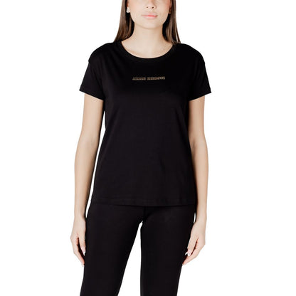 T-shirt nera in cotone Armani Exchange