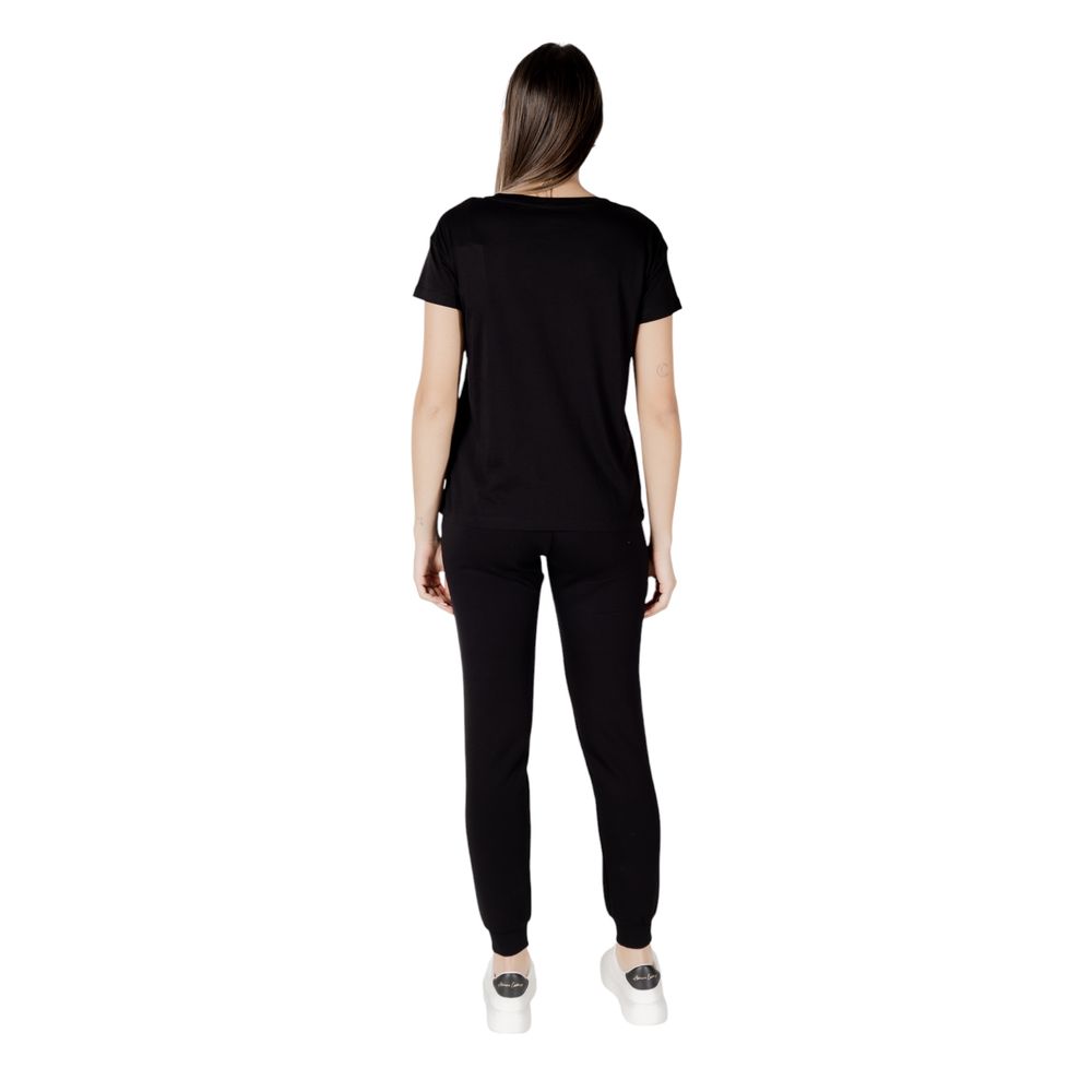 T-shirt nera in cotone Armani Exchange