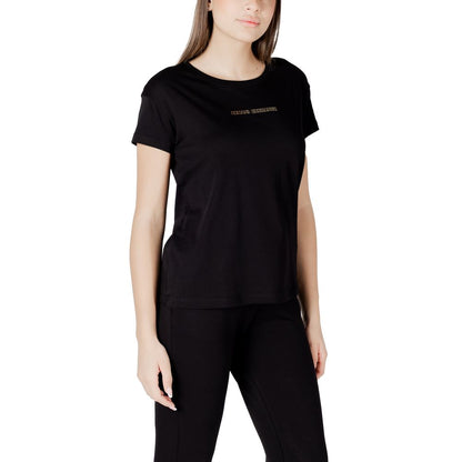 T-shirt nera in cotone Armani Exchange