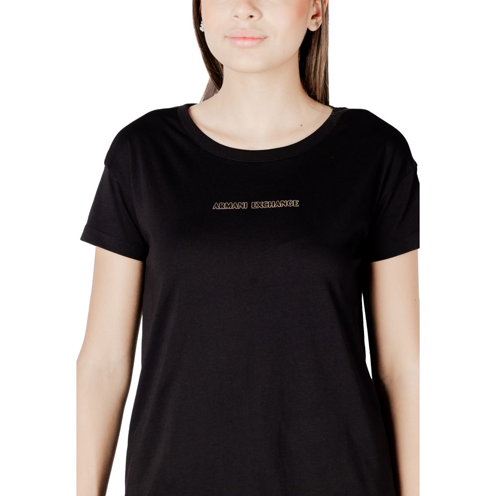 T-shirt nera in cotone Armani Exchange