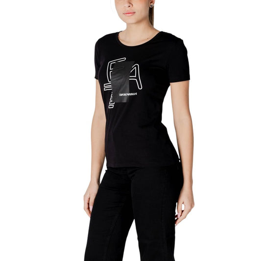 T-shirt nera in cotone EA7 Emporio Armani