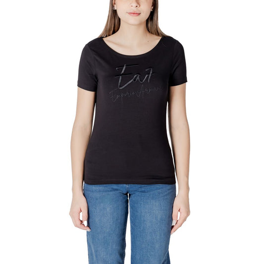 T-shirt nera in cotone EA7 Emporio Armani