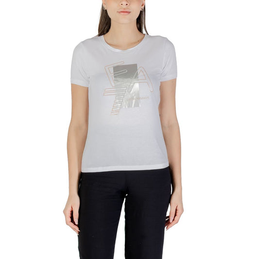 T-shirt bianca in cotone EA7 Emporio Armani