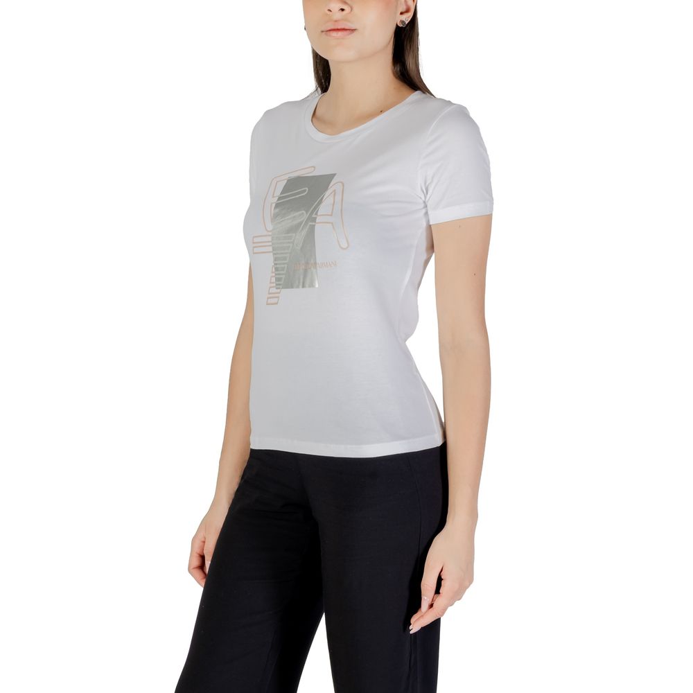 T-shirt bianca in cotone EA7 Emporio Armani