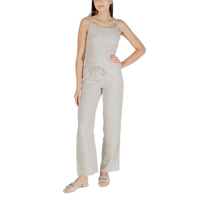 Solo top in poliestere riciclato beige
