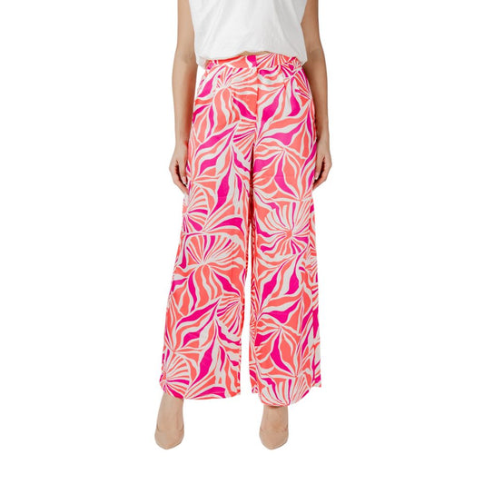 Solo pantaloni casual in poliestere riciclato multicolore