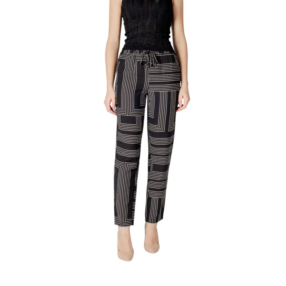 Pantaloni in viscosa nera Jacqueline De Yong