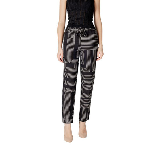 Pantaloni in viscosa nera Jacqueline De Yong