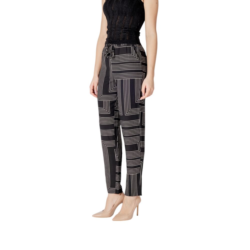 Pantaloni in viscosa nera Jacqueline De Yong