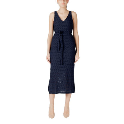 Abito midi in poliestere riciclato blu di Vila Clothes