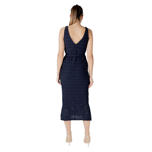 Abito midi in poliestere riciclato blu di Vila Clothes