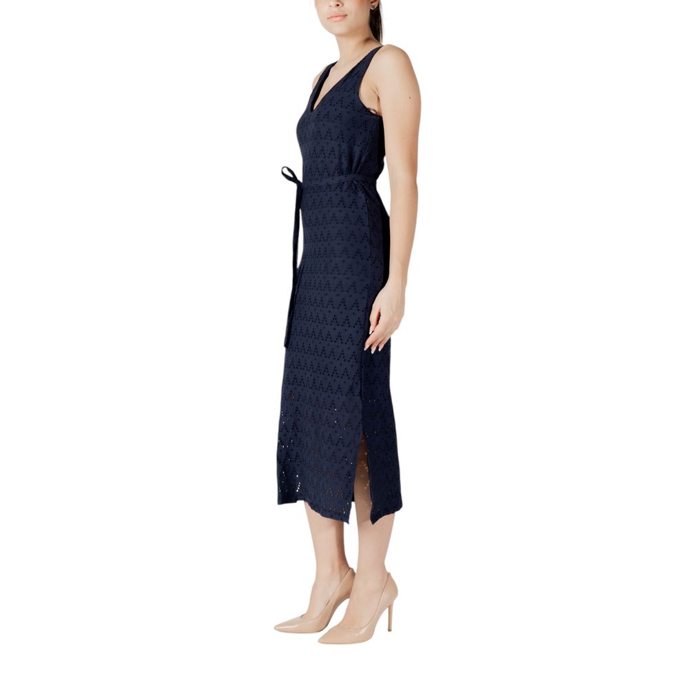 Abito midi in poliestere riciclato blu di Vila Clothes