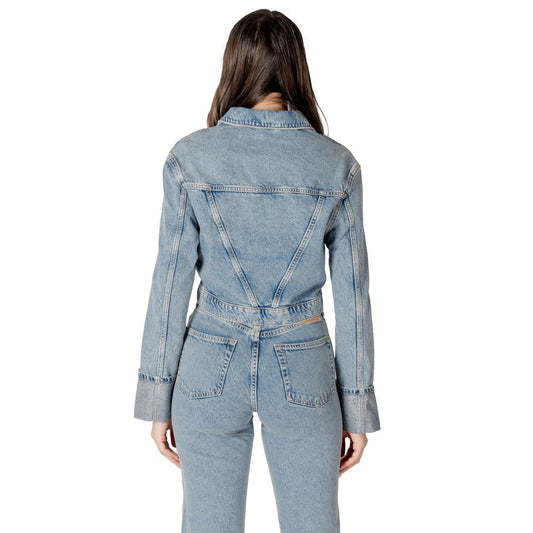 Solo giacca in denim di cotone biologico azzurro chiaro