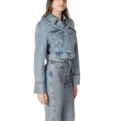 Solo giacca in denim di cotone biologico azzurro chiaro