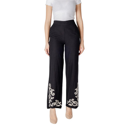 Pantaloni svasati in viscosa nera Vila Clothes