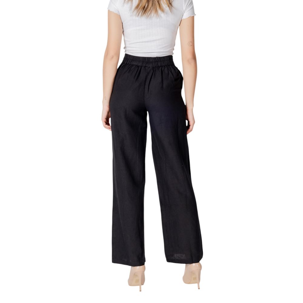 Pantaloni svasati in viscosa nera Vila Clothes