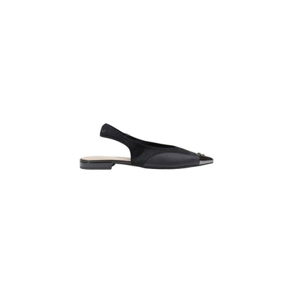 PINKO Black Leather Flat Sandals