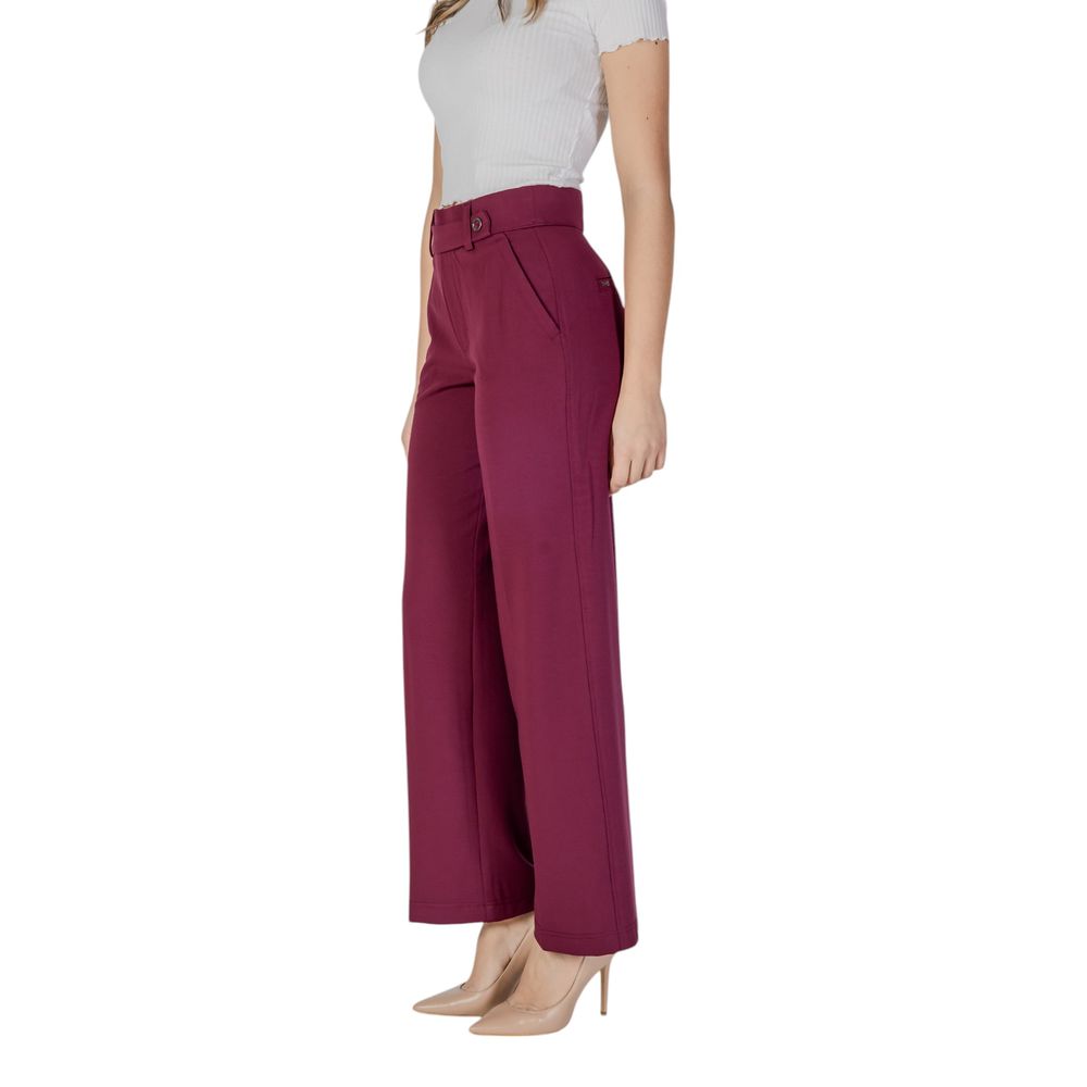 Pantaloni casual in viscosa viola Street One