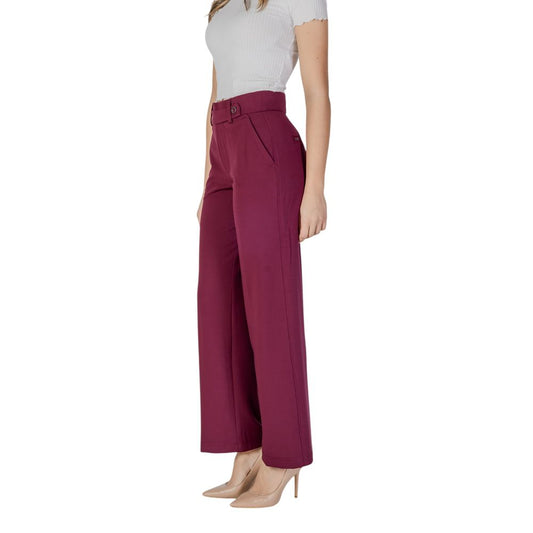 Pantaloni casual in viscosa viola Street One