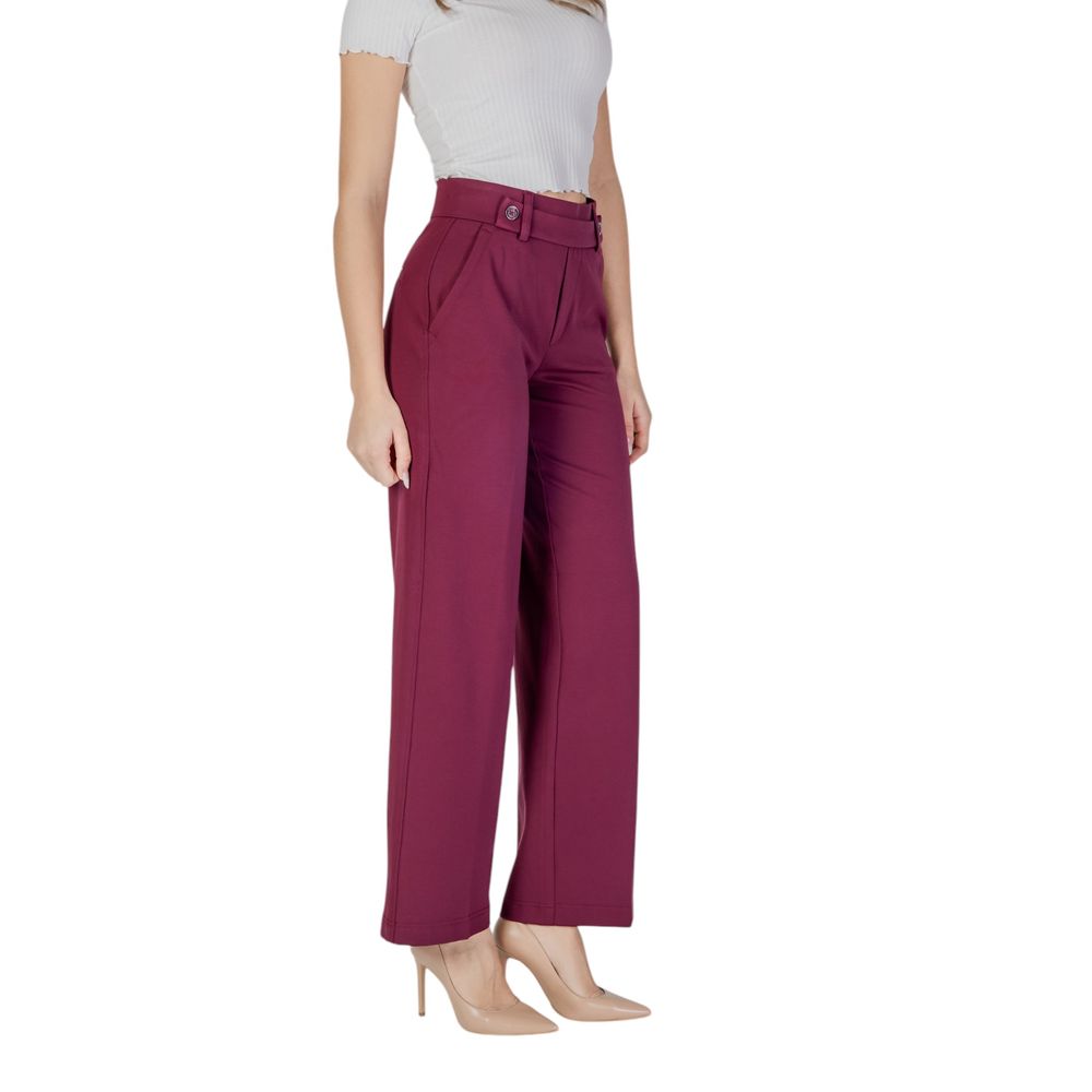 Pantaloni casual in viscosa viola Street One