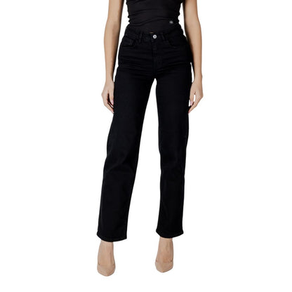 Jeans ICHI in cotone nero dalla vestibilità rilassata