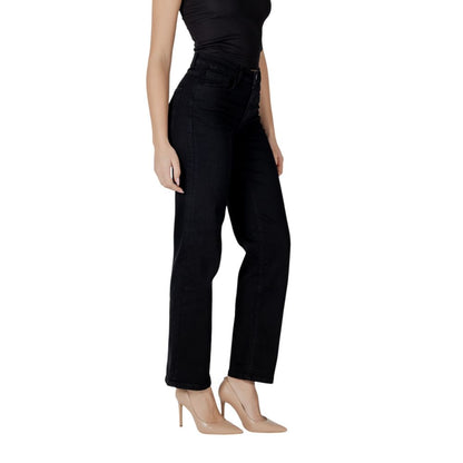 Jeans ICHI in cotone nero dalla vestibilità rilassata