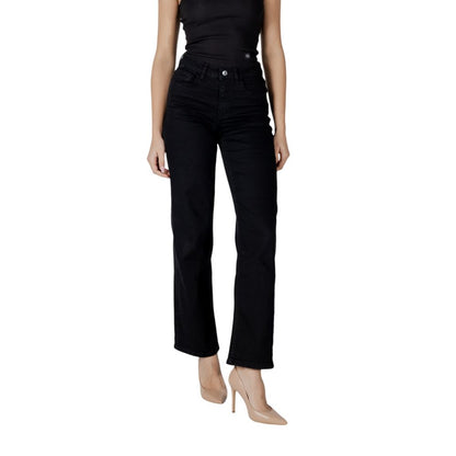 Jeans ICHI in cotone nero dalla vestibilità rilassata