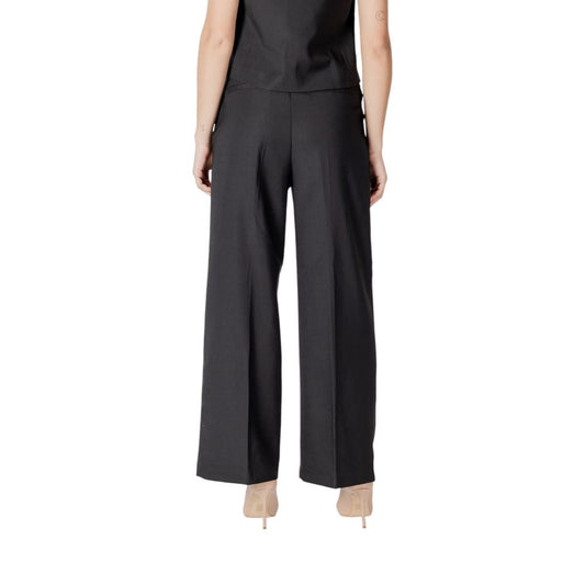 Pantaloni eleganti in poliestere nero ICHI