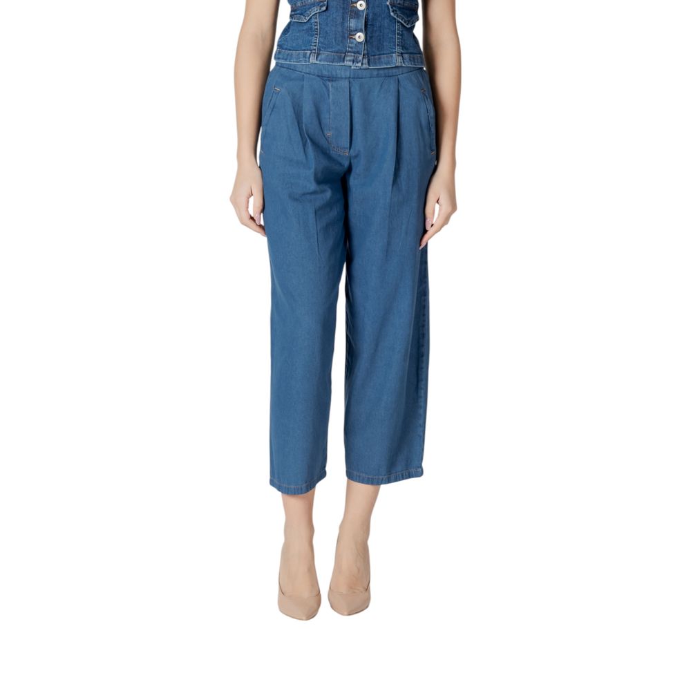 Jeans corti in cotone blu ICHI