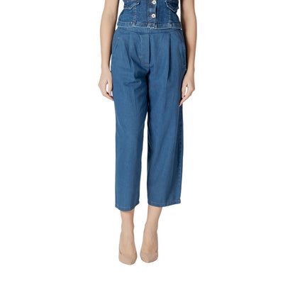 Jeans corti in cotone blu ICHI