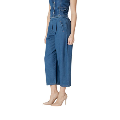 Jeans corti in cotone blu ICHI