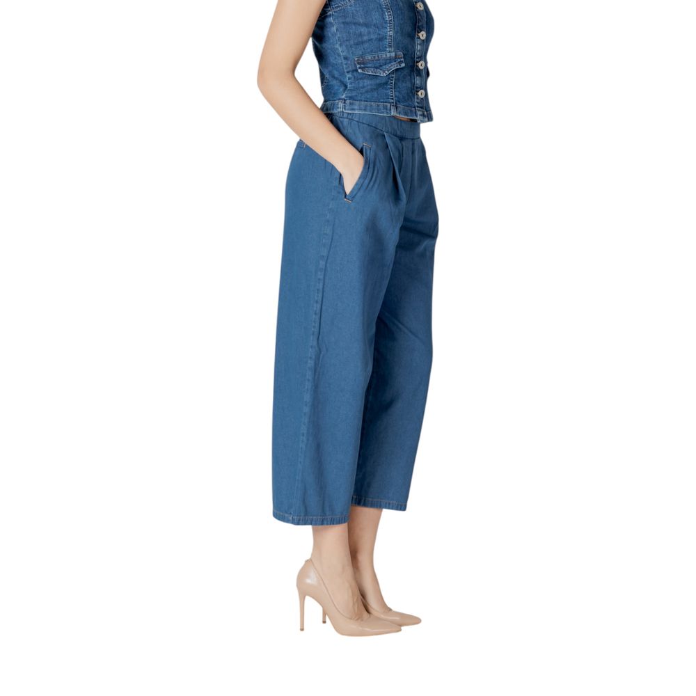 Jeans corti in cotone blu ICHI