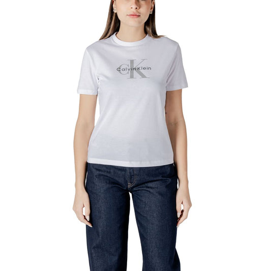 Maglietta bianca in cotone Calvin Klein Jeans