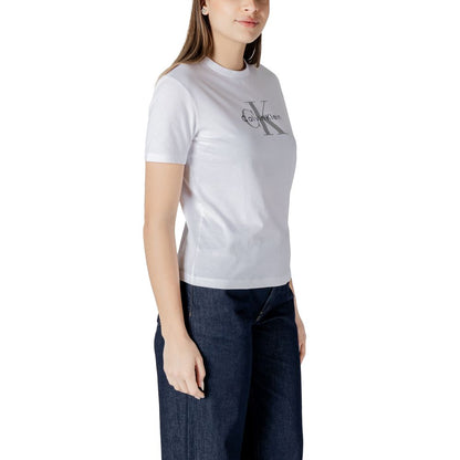 Maglietta bianca in cotone Calvin Klein Jeans