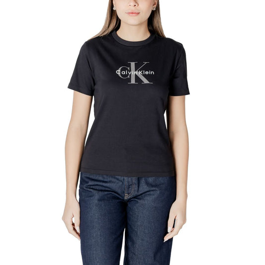 Maglietta nera in cotone Calvin Klein Jeans