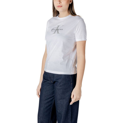 Maglietta bianca in cotone Calvin Klein Jeans