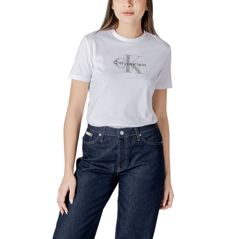 Maglietta bianca in cotone Calvin Klein Jeans