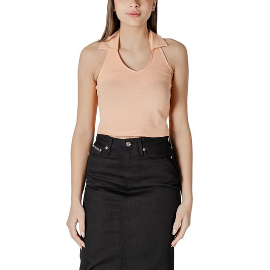 Top in cotone arancione Calvin Klein Jeans