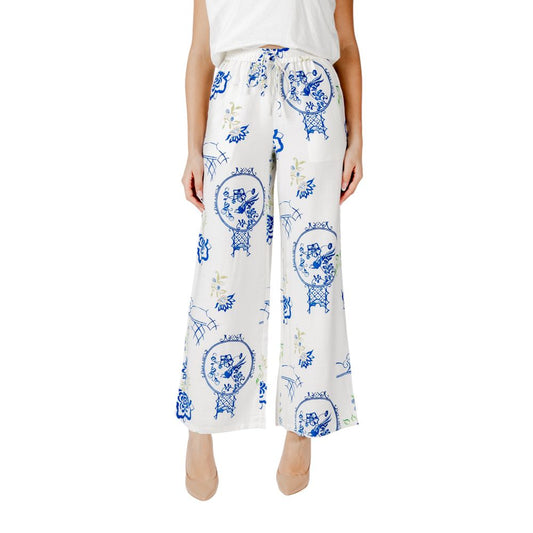 Pantaloni in viscosa bianca ICHI