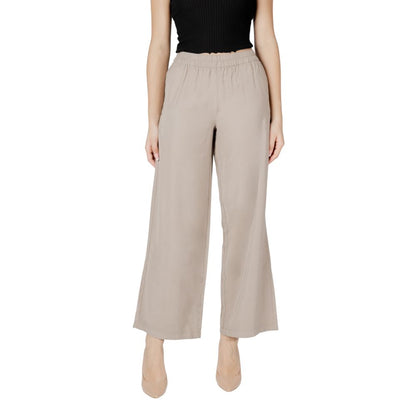 Solo pantaloni casual in viscosa beige