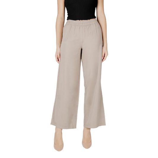 Solo pantaloni casual in viscosa beige