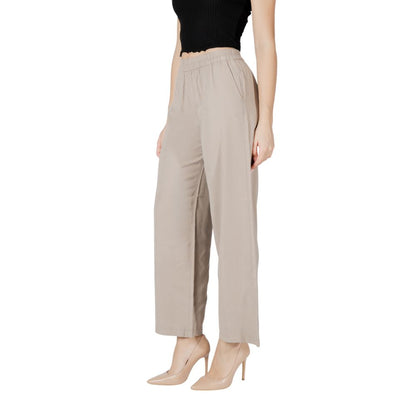 Solo pantaloni casual in viscosa beige
